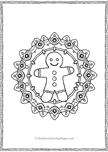 Christmas Mandala Gingerbread Man Center Free PDF Printable