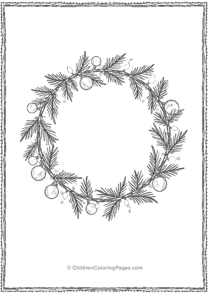 Christmas Mandala Pine Branch Ornament Wreath Free PDF Printable