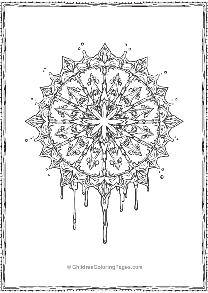 Christmas Mandala With Dripping Icicles Free PDF Printable