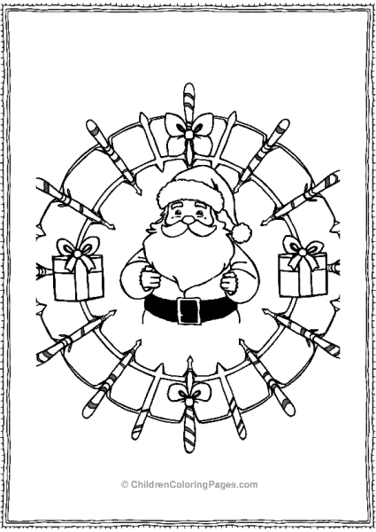 Christmas Mandala With Santa And Gifts Free PDF Printable