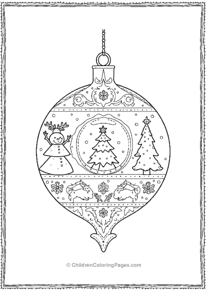 Christmas Mandala With Snowman And Christmas Trees Free PDF Printable