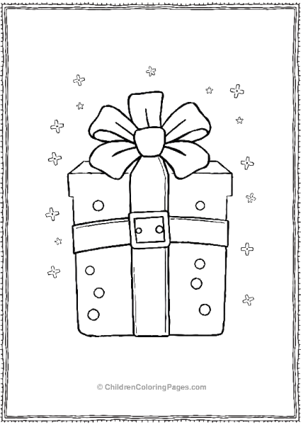 Christmas Present With A Bow And Belt Buckle Free PDF Printable