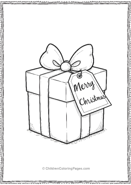 Christmas Present With Merry Christmas Tag Free PDF Printable