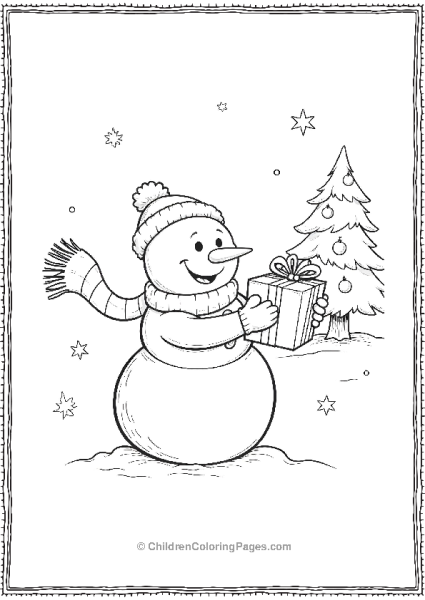 Christmas Presents Delivered By Snowman Free PDF Printable