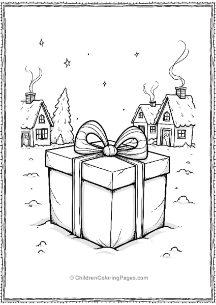 Christmas Presents In Snowy Village Free PDF Printable