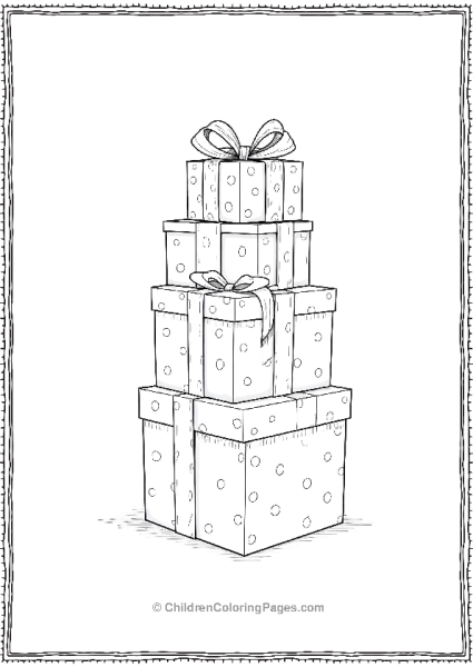 Christmas Presents Decorated With Ribbon Free PDF Printable