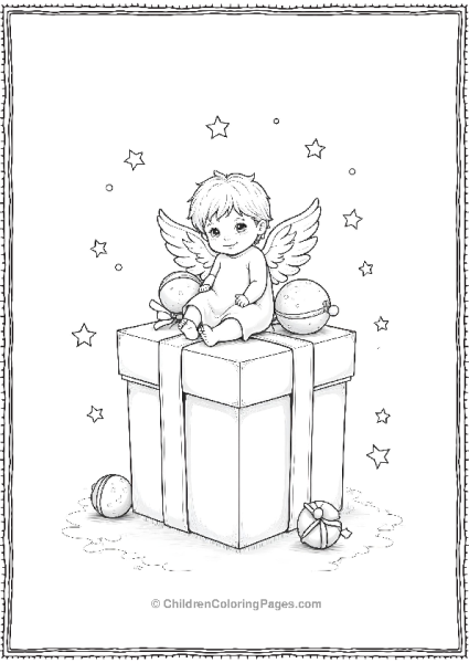 Christmas Presents With Little Angel Free PDF Printable