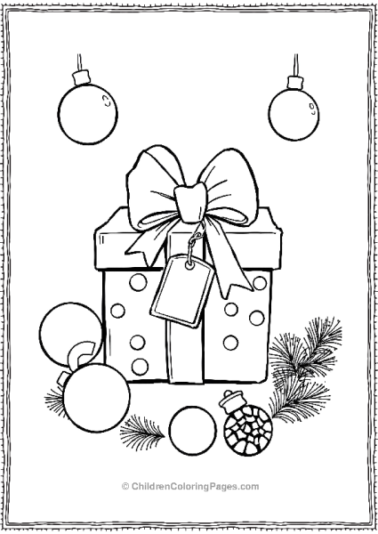 Christmas Presents With Ornaments And Pine Free PDF Printable