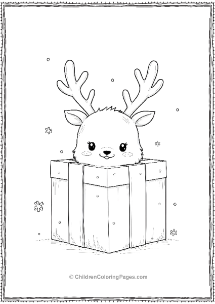 Christmas Presents With Reindeer Face Free PDF Printable