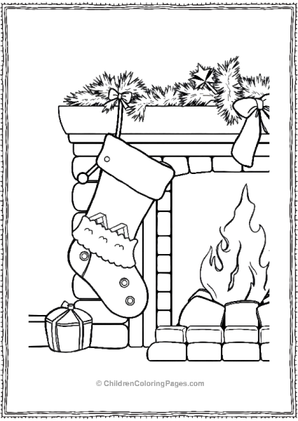 Christmas Stocking Hanging By Fireplace Free PDF Printable