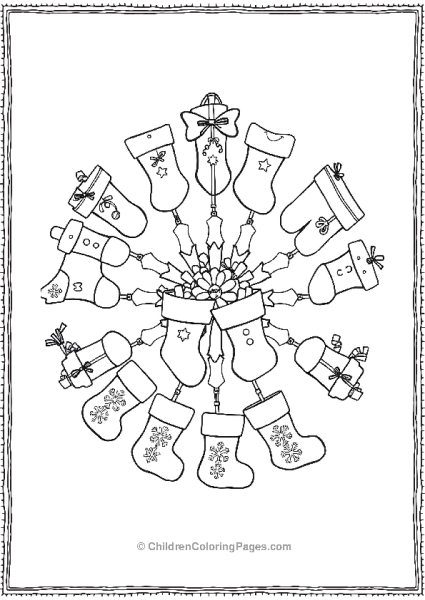 Christmas Stocking Mandala Free PDF Printable