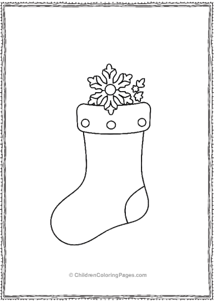 Christmas Stocking With A Smiling Snowflake Free PDF Printable