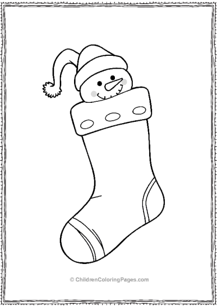 Christmas Stocking With A Snowman Face Free PDF Printable