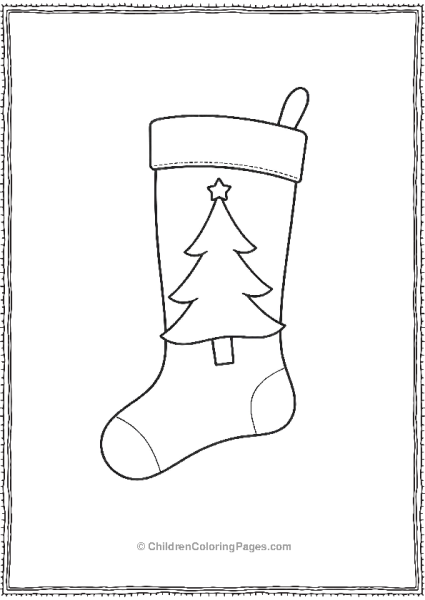 Christmas Stocking With A Tree Free PDF Printable