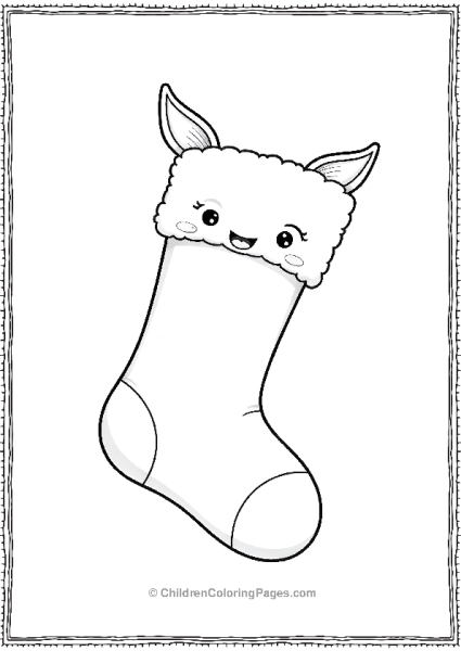 Christmas Stocking With Elf Ears Free PDF Printable