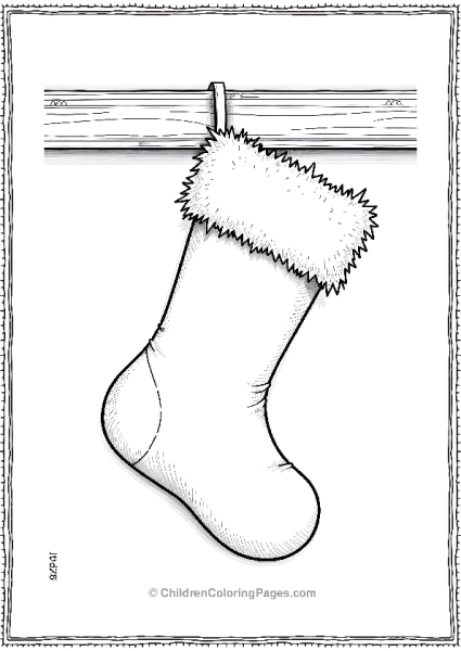 Christmas Stocking With Fur Trim Free PDF Printable