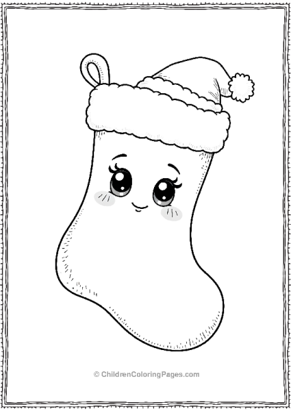 Christmas Stocking With Large Eyes Free PDF Printable