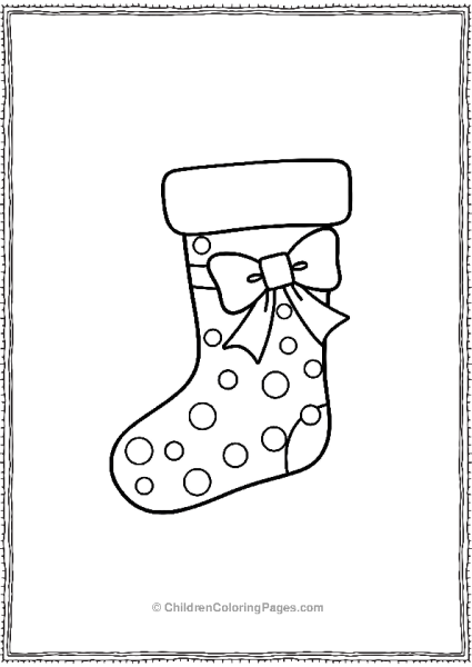 Christmas Stocking With Polka Dots Free PDF Printable