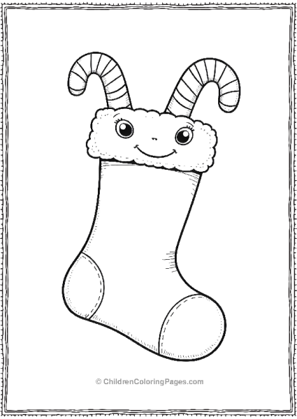 Christmas Stocking With Smiling Face Free PDF Printable