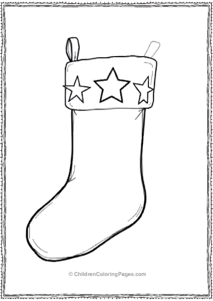 Christmas Stocking With Stars Free PDF Printable