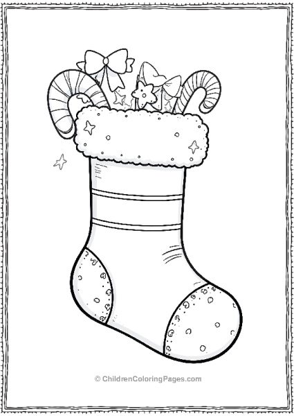 Christmas Stocking With Stripes Free PDF Printable