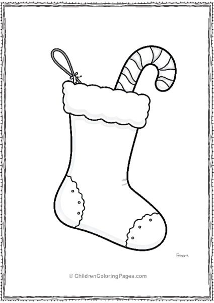 Christmas Stocking With Wavy Patterns Free PDF Printable