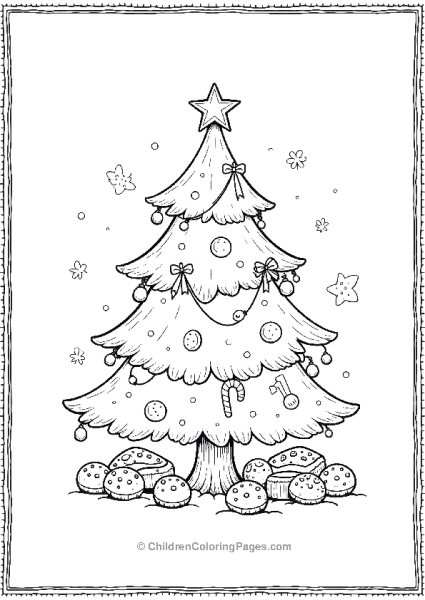 Christmas Tree Decorated With Candies Free PDF Printable