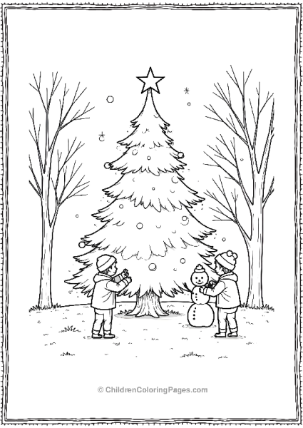 Christmas Tree In A Park Free PDF Printable