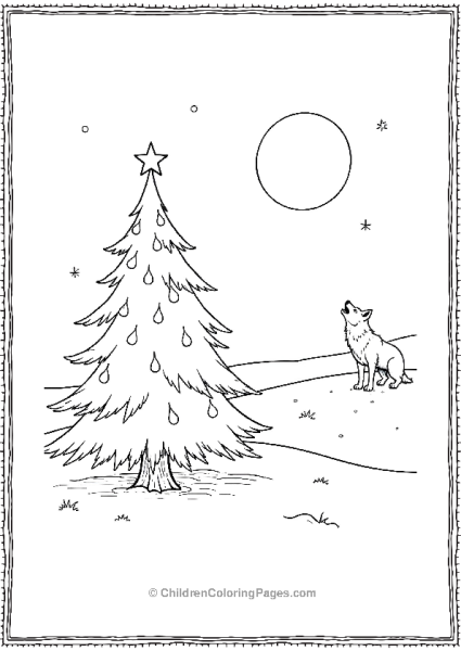 Christmas Tree In A Snowy Landscape Free PDF Printable