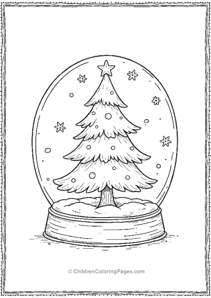 Christmas Tree In Snow Globe Free PDF Printable