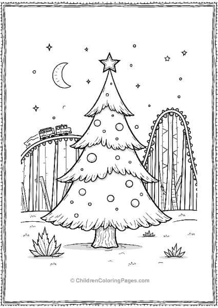 Christmas Tree In Theme Park Free PDF Printable