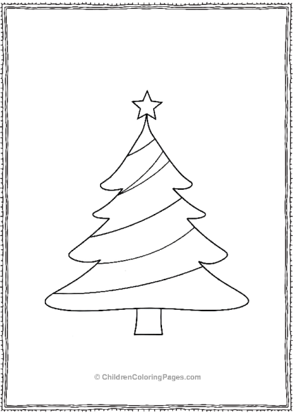 Christmas Tree Made Of Curved Lines Free PDF Printable