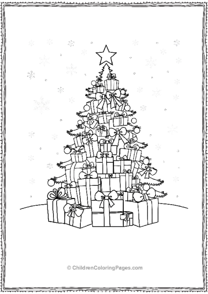 Christmas Tree Made Of Entirely Gifr Boxes Free PDF Printable