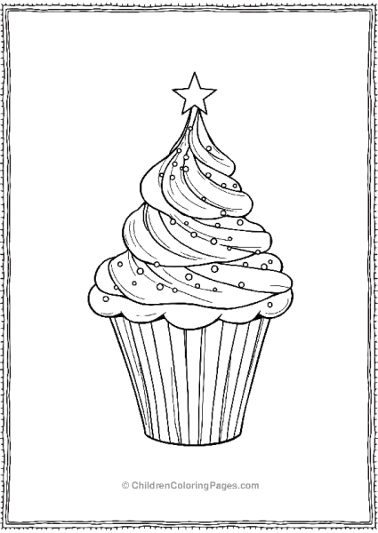 Christmas Tree Shaped Like A Cup Cake Free PDF Printable