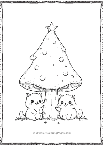 Christmas Tree Shaped Like A Mushroom Free PDF Printable