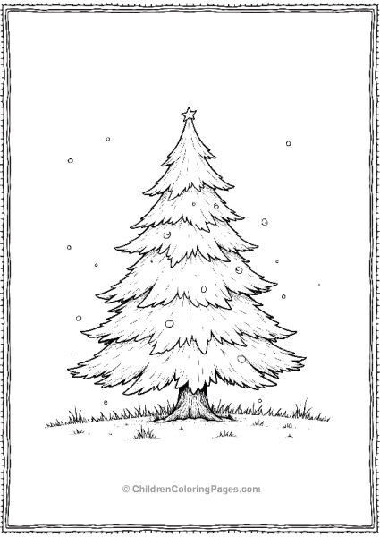 Christmas Tree Standing In A Field Free PDF Printable