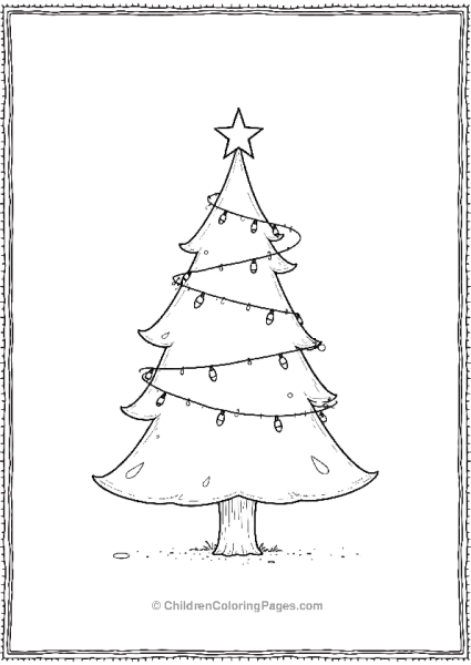 Christmas Tree With A Single Strand Of Light Free PDF Printable