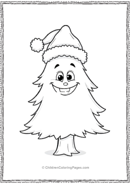 Christmas Tree With Big Eyes And Smile Free PDF Printable