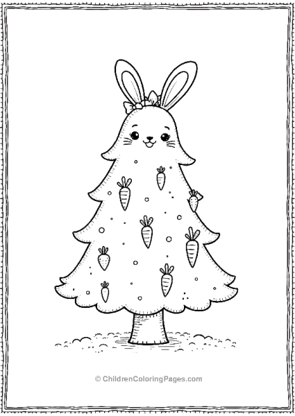 Christmas Tree With Bunny Ears Free PDF Printable