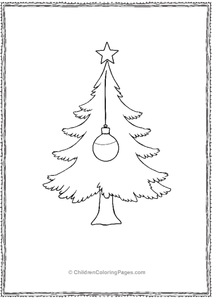 Christmas Tree With One Big Ornament Free PDF Printable