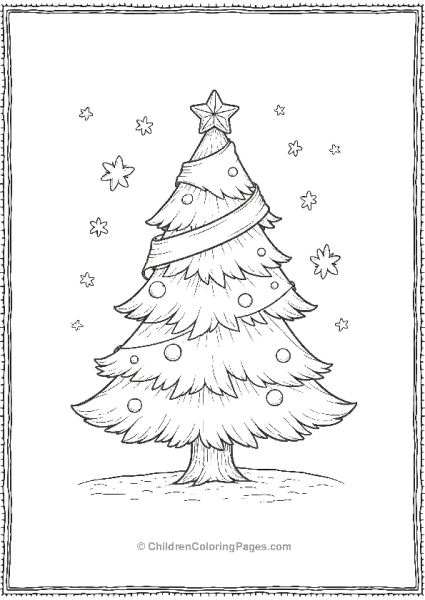 Christmas Tree Wrapped In Scarf Free PDF Printable