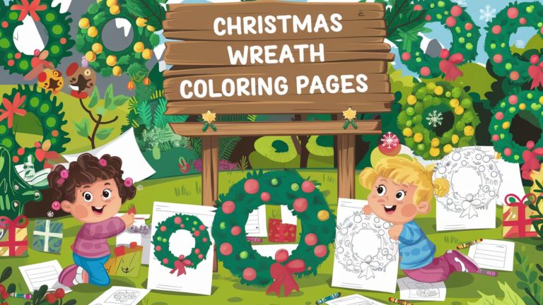 Christmas Wreath Coloring Pages