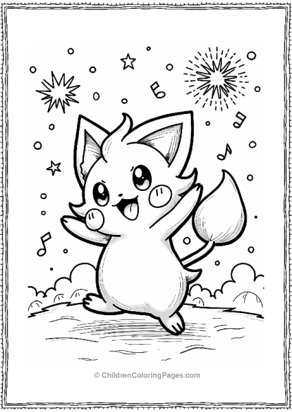 Clefairy Dancing Under A Starry Sky Free PDF Printable