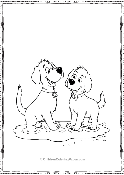 Clifford And T Bone Splashing Water  Free PDF Printable