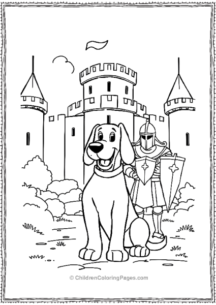 Clifford At A Castle Beside A Knight Free PDF Printable