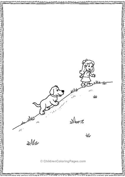 Clifford Climbing A Hill To Reach Emily Free PDF Printable