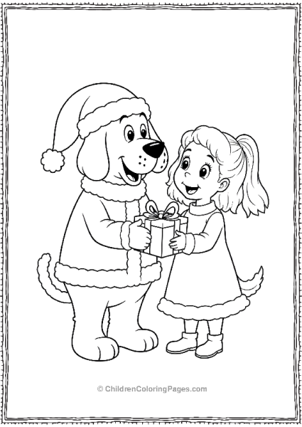 Clifford Dressed As A Santa Free PDF Printable