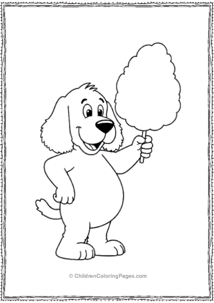 Clifford Holding A Giant Cotton Candy Free PDF Printable