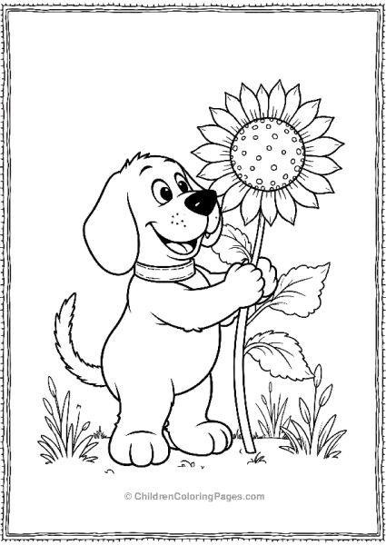 Clifford Holding A Giant Sunflower Scaled Free PDF Printable