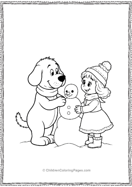 Clifford Making A Snowman With Emily Free PDF Printable